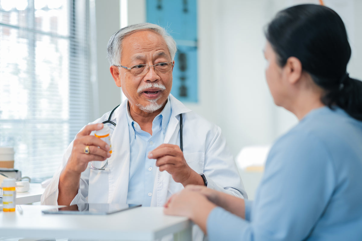 Doctor speaking with a patient.